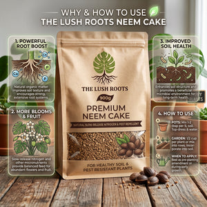Cold-pressed neem cake powder, natural nematode and termite defence by Lush Roots