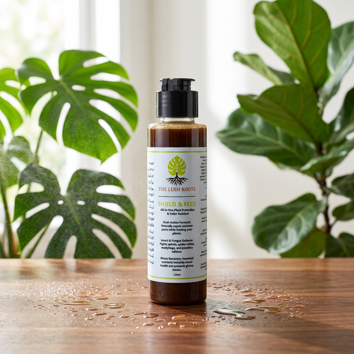 Shield and Feed organic neem oil plant spray concentrate by Lush Roots
