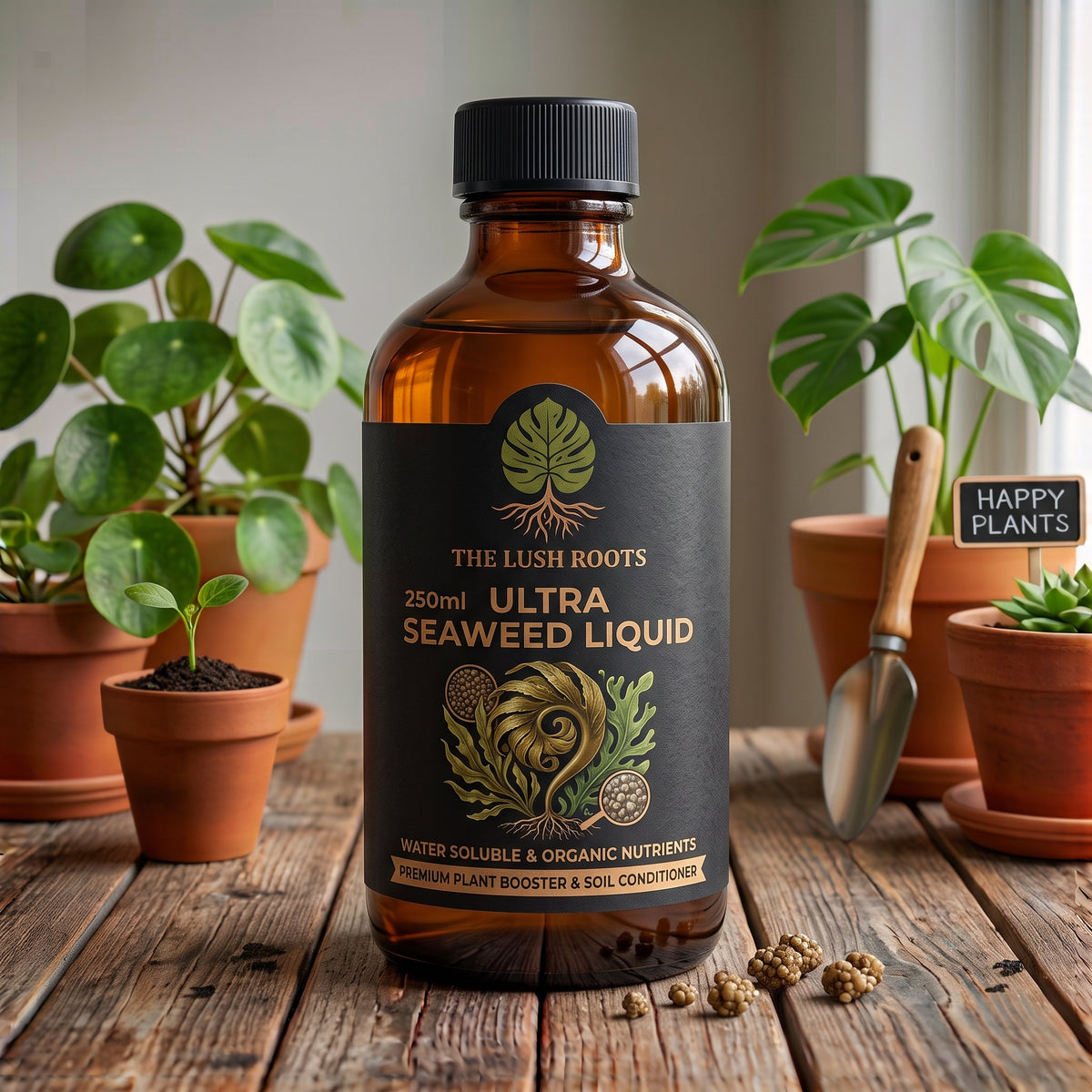 Liquid seaweed extract 250ml bottle, organic plant growth booster in Pakistan